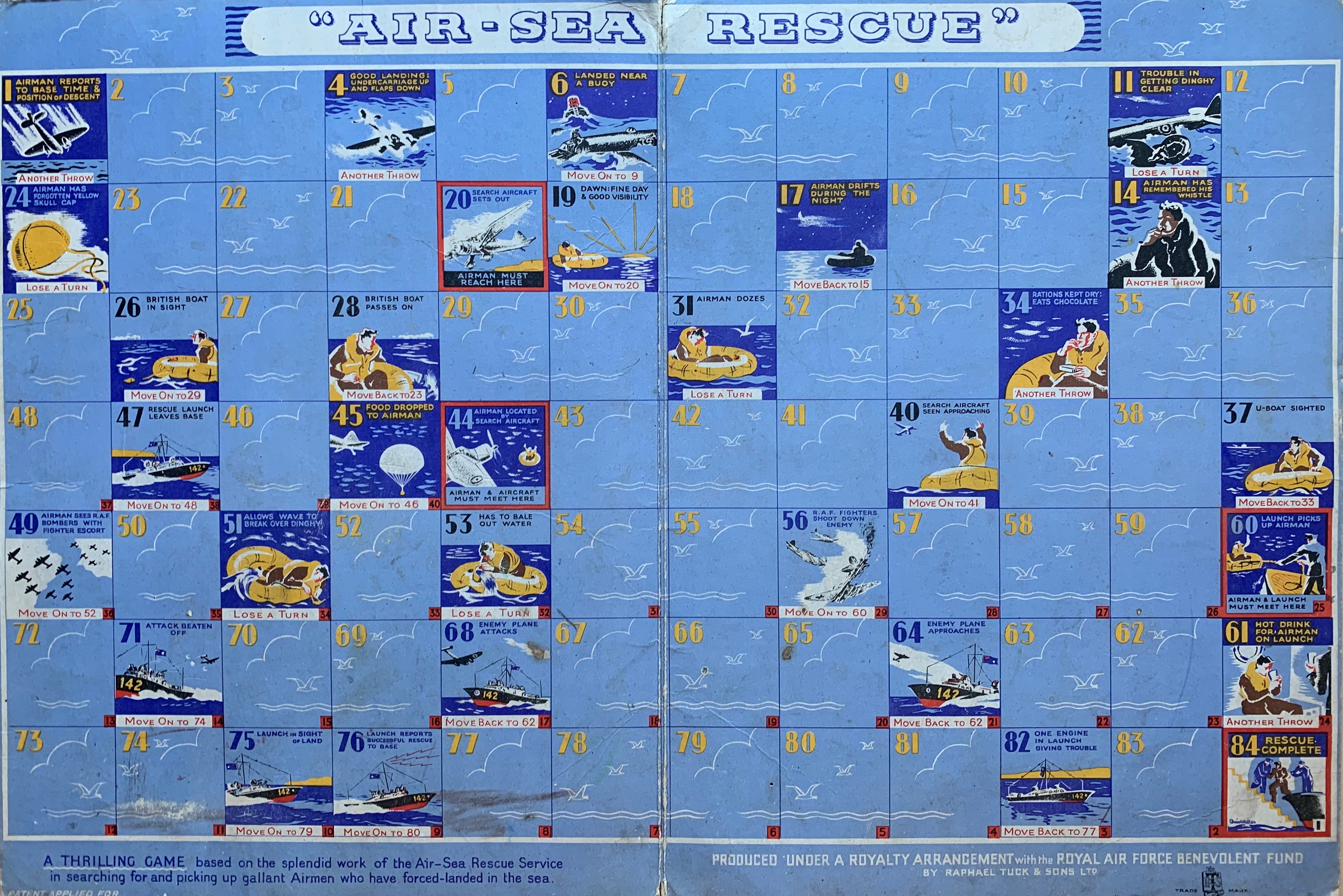 Board for Game of Air-Sea Rescue