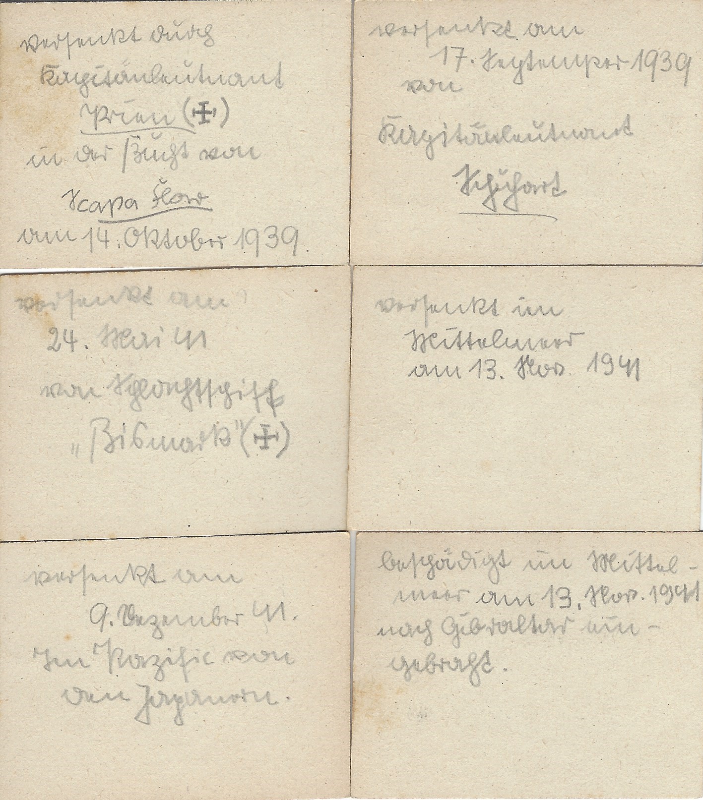 Ship cards from Wir Fahren gegen Engeland