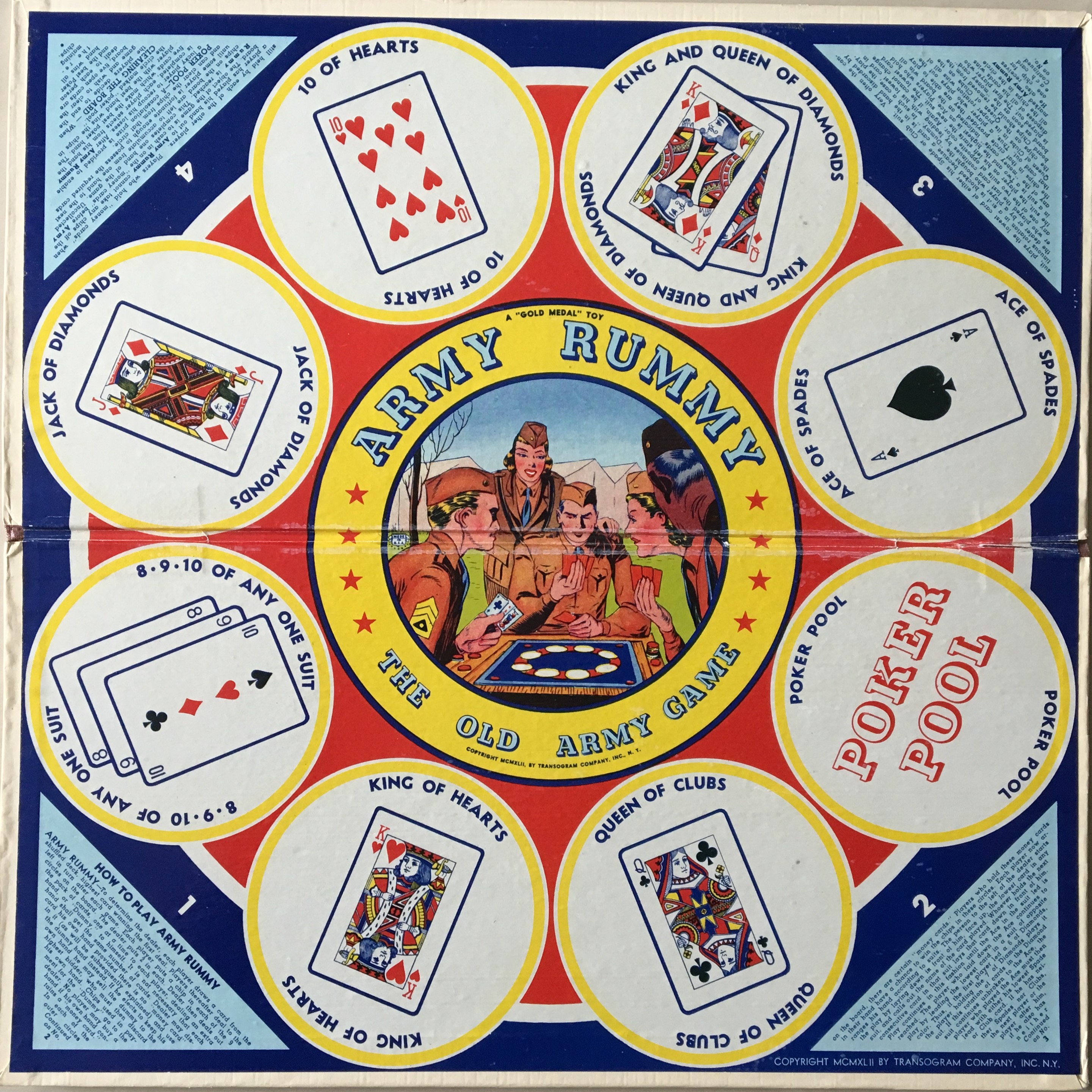 Full game board for Army Rummy