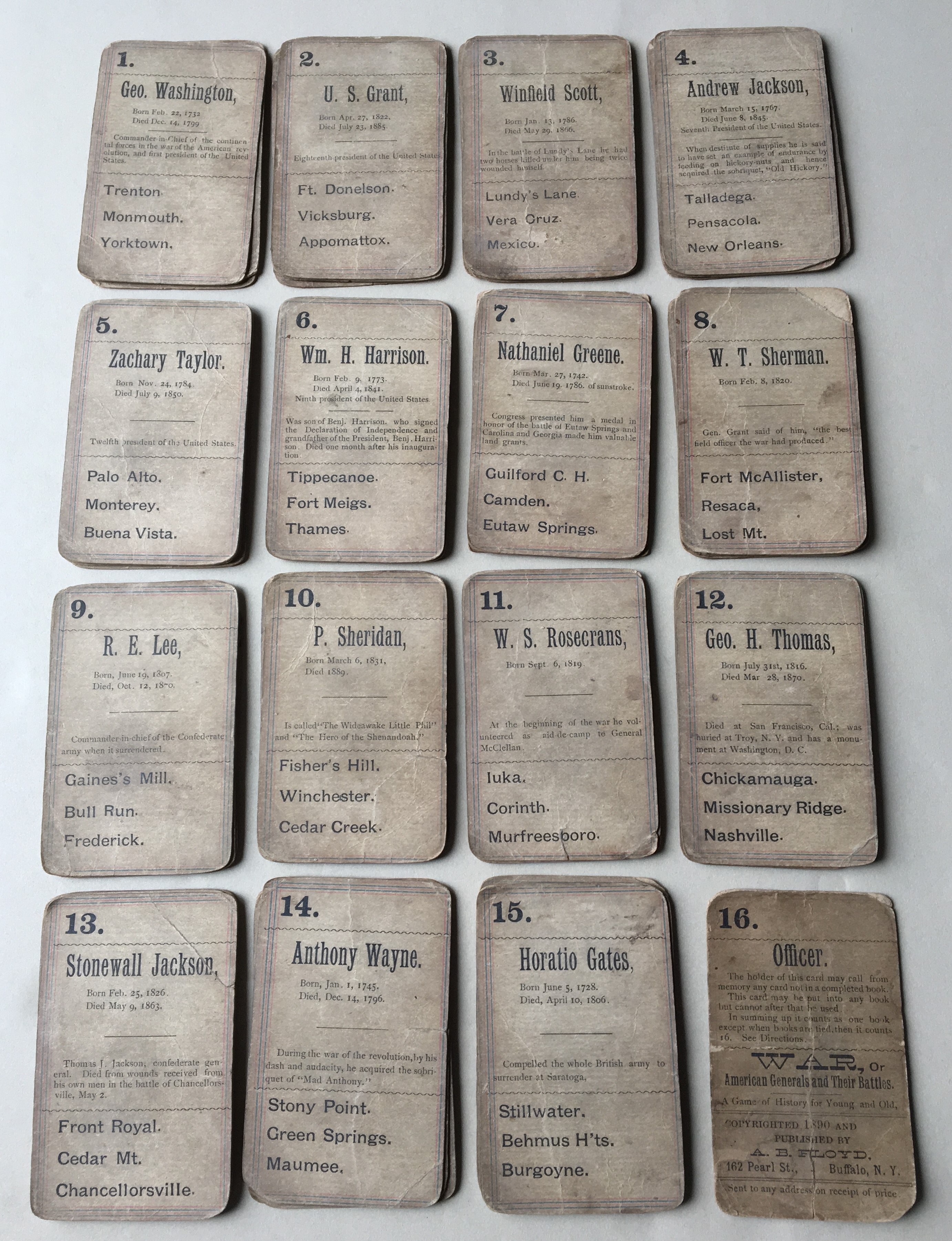 All 15 general sets from War: American Generals and their Battles