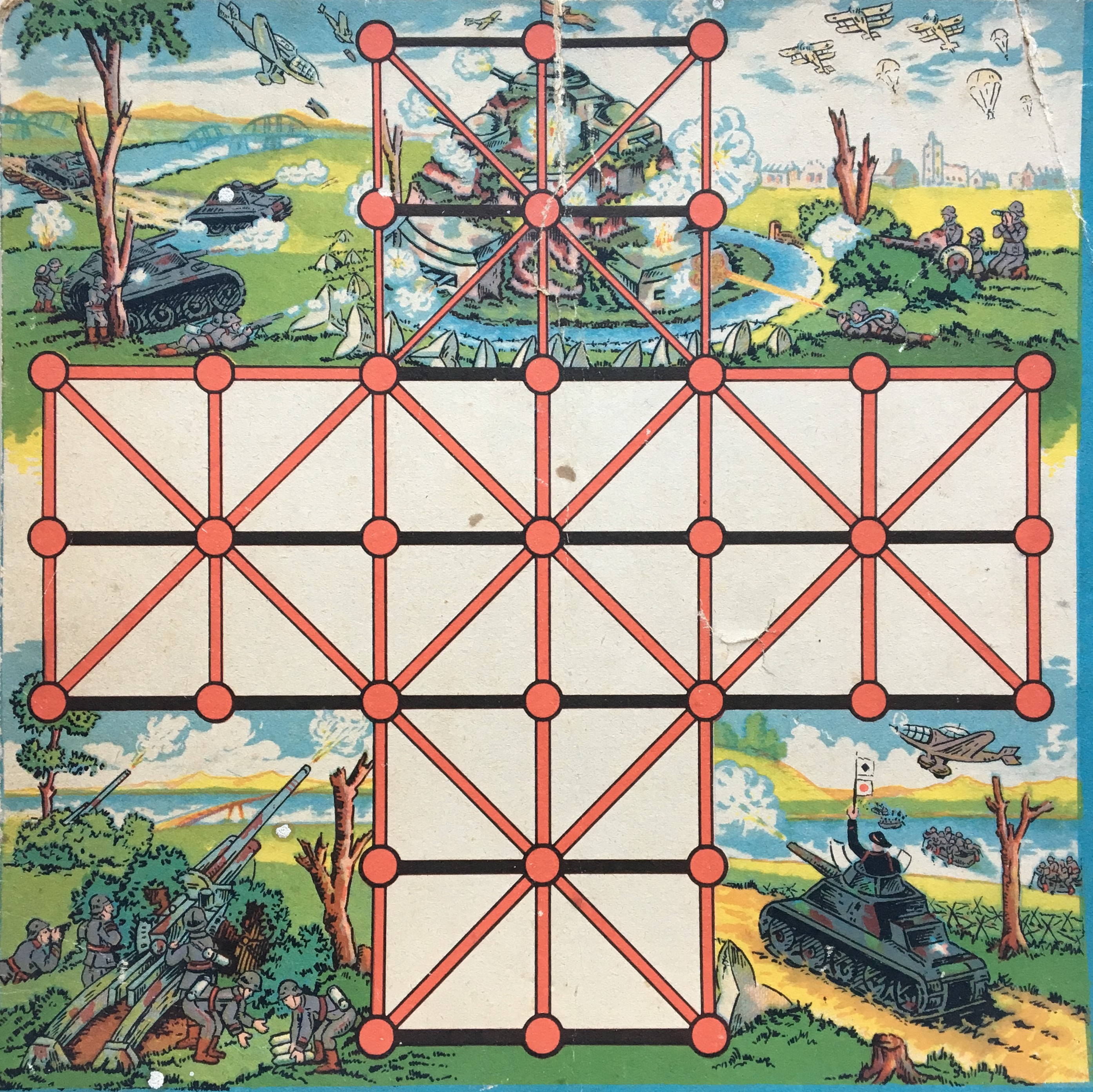 Biplanes and primitive tank from 1930s Belagerungsspiel