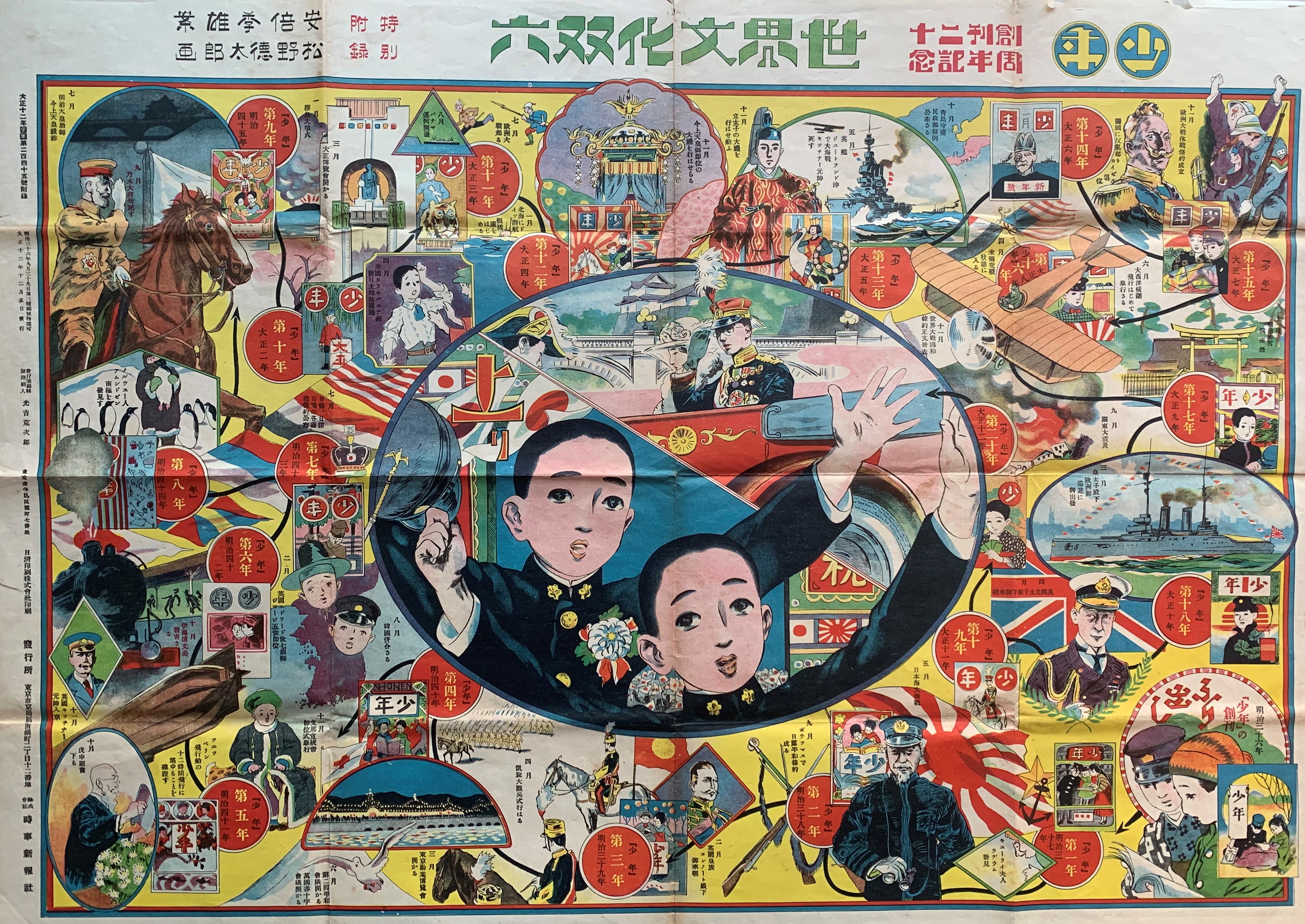 Game board for World Culture showing events from 1903 through 1923