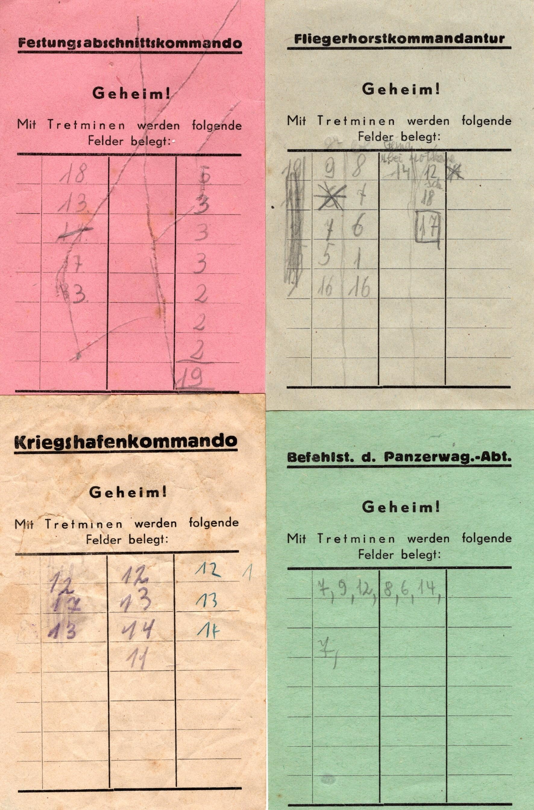Bunker Used Scoresheets