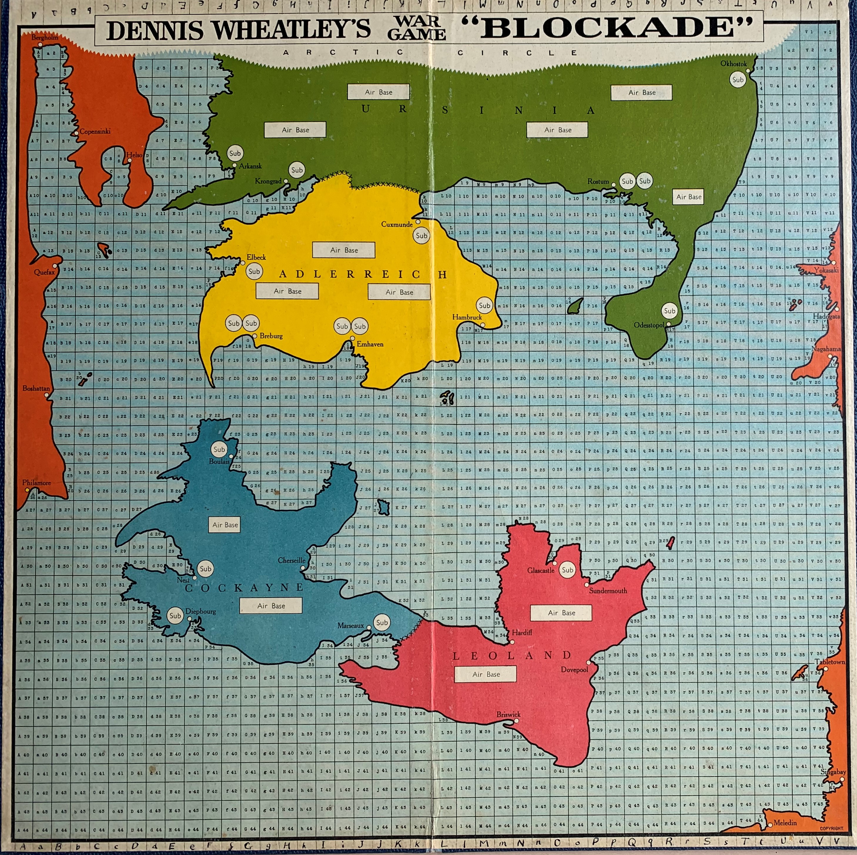 Map board for Dennis Wheatley's Blockade