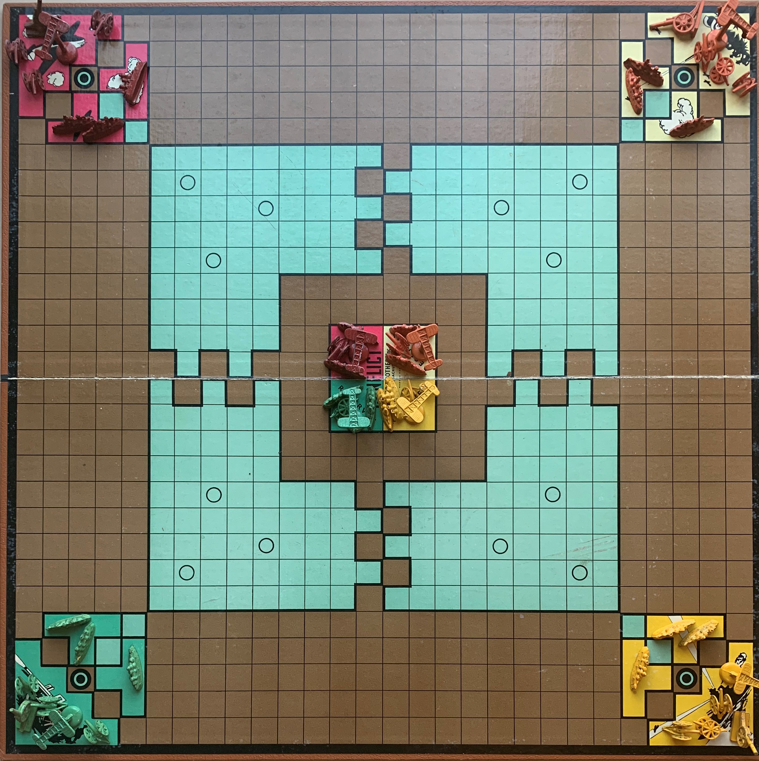 Conflict board set up for play