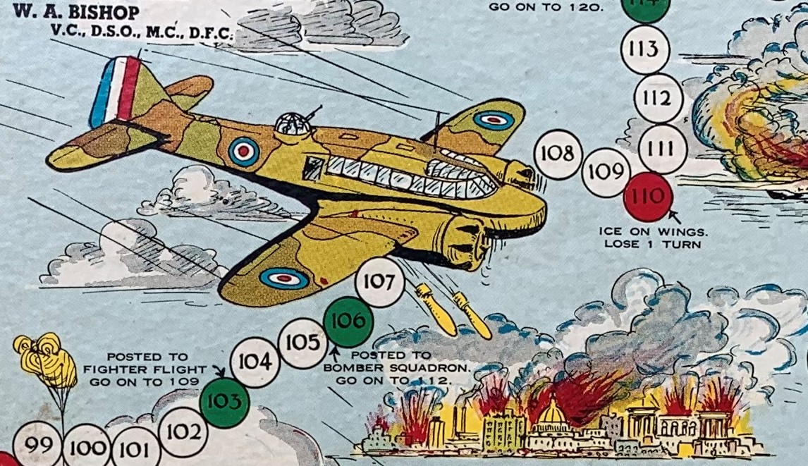 Board illustration of fighters covering the evacuation at Dunkirk