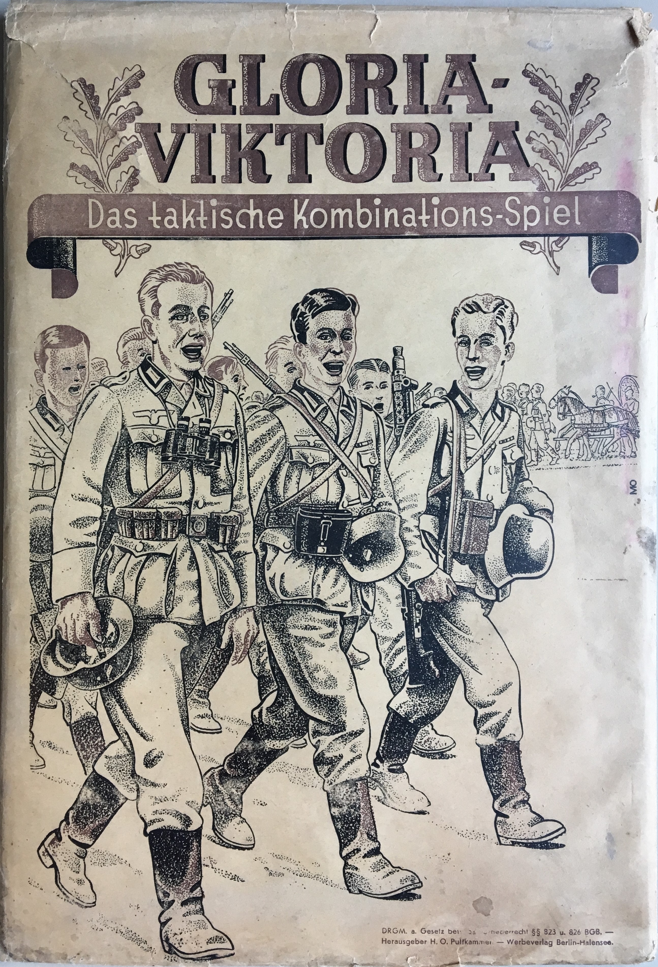 Envelope cover for Gloria Victoria showing marching soldiers