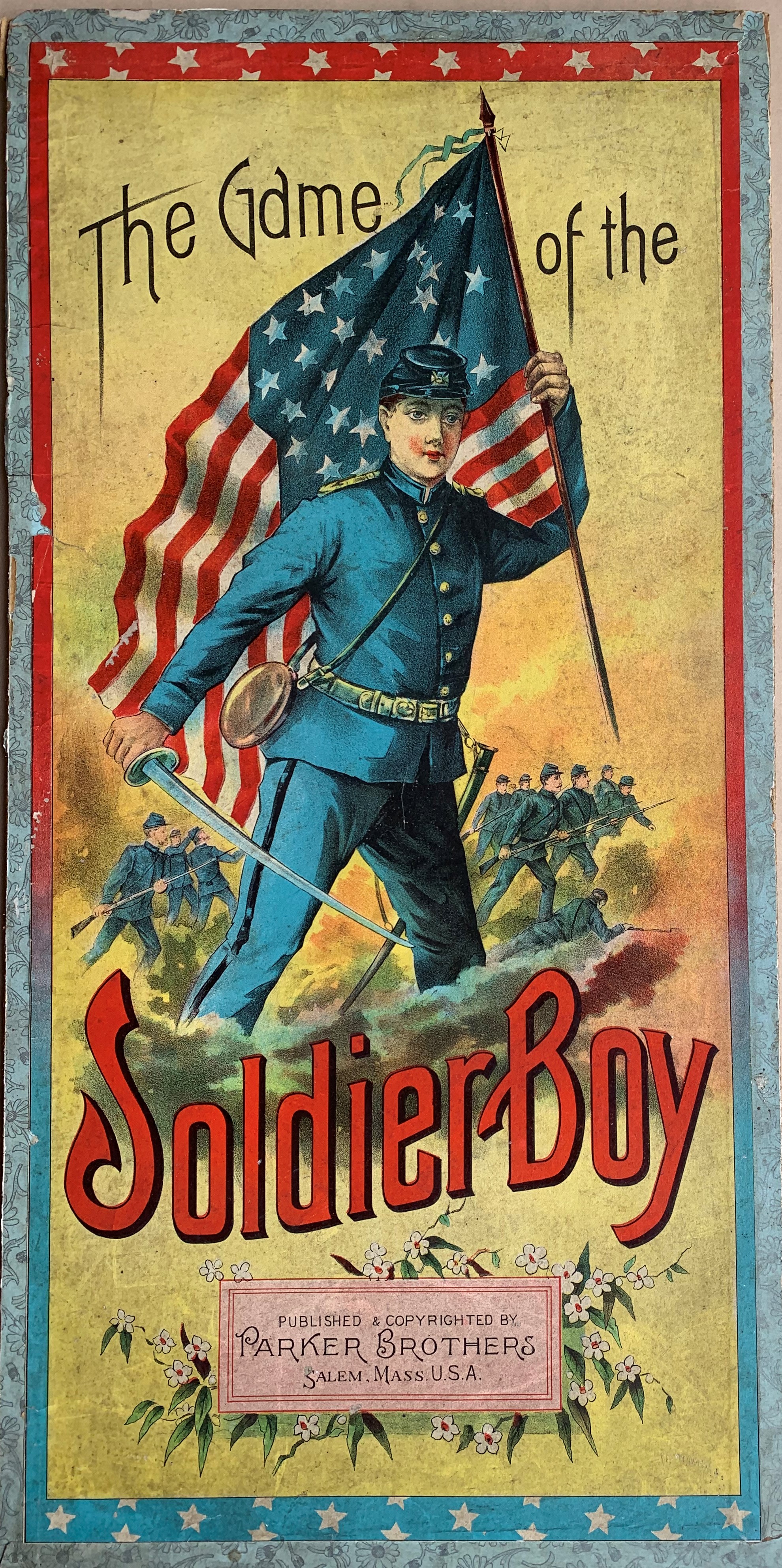 Box cover for Soldier Boy showing a young lad in blue uniform