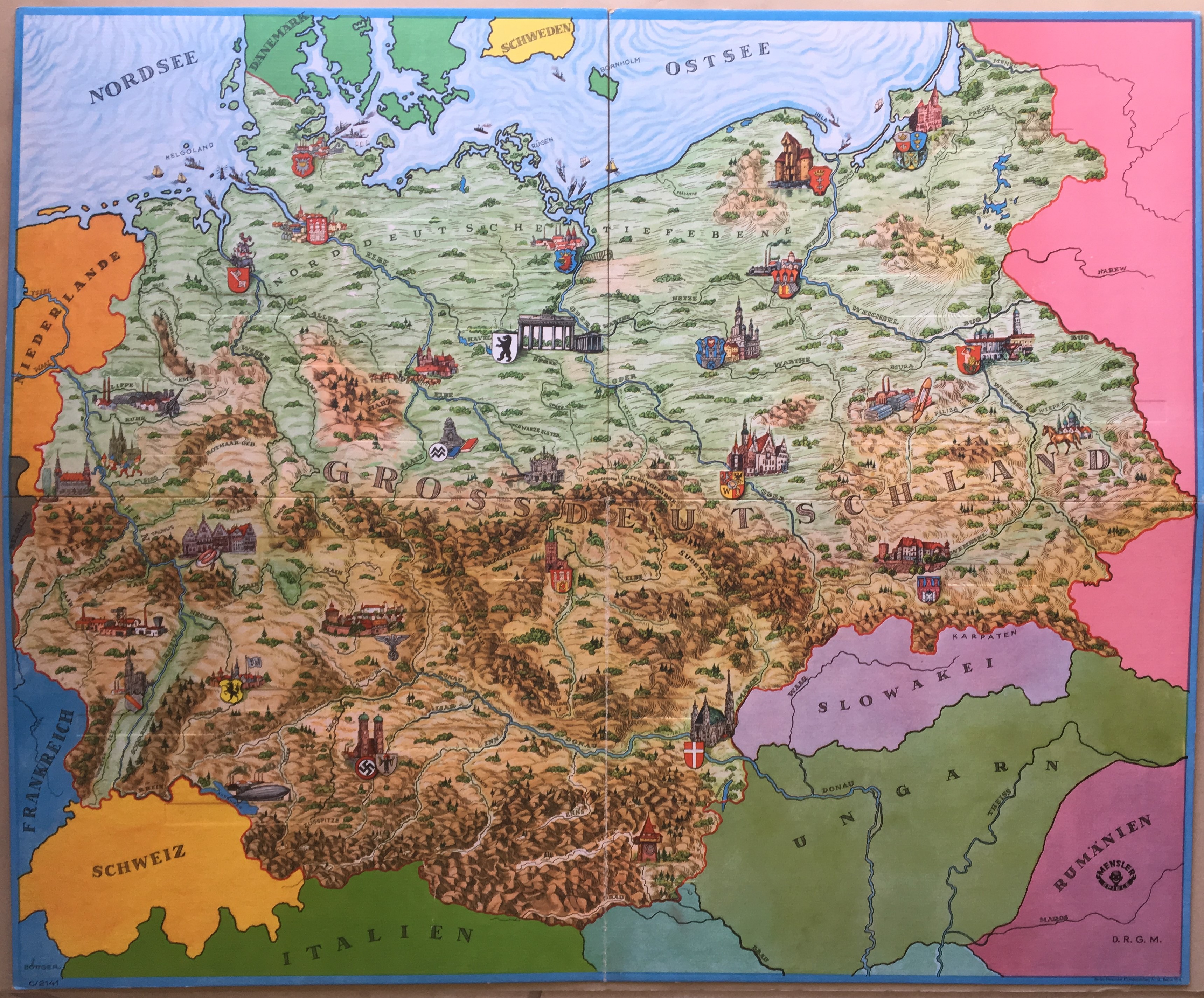 Full map for Grossdeutschlands Städte Spiel