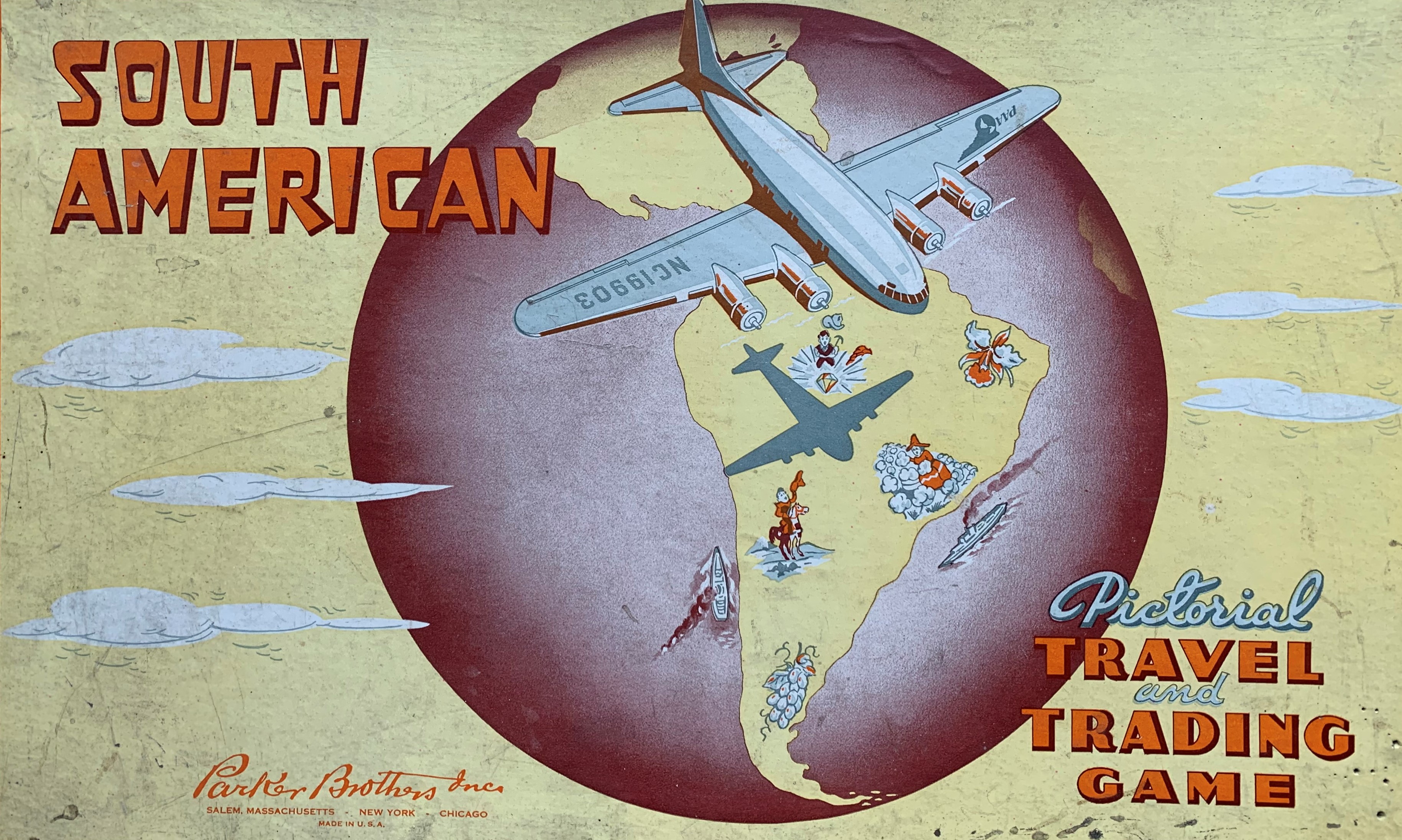 Box cover for South American Pictorial Travel and Trading Game