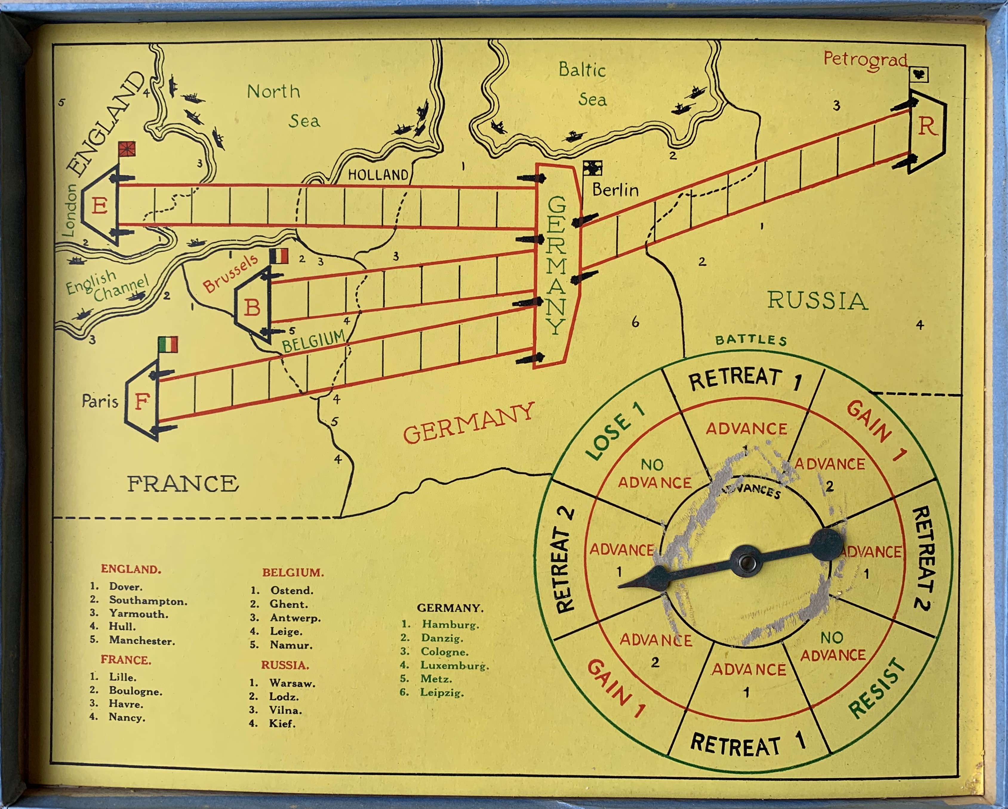 Board for The Champion European War Game