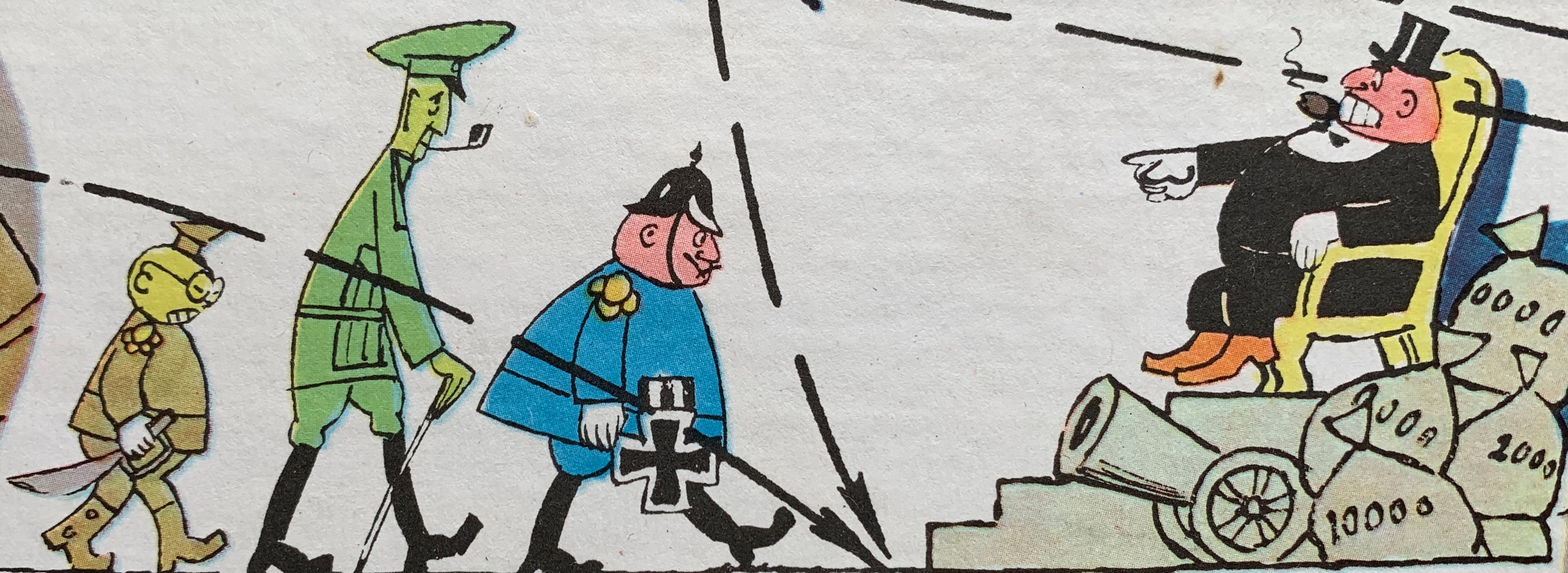 Caricatures of capitalist military enemies in Voennaya Taina