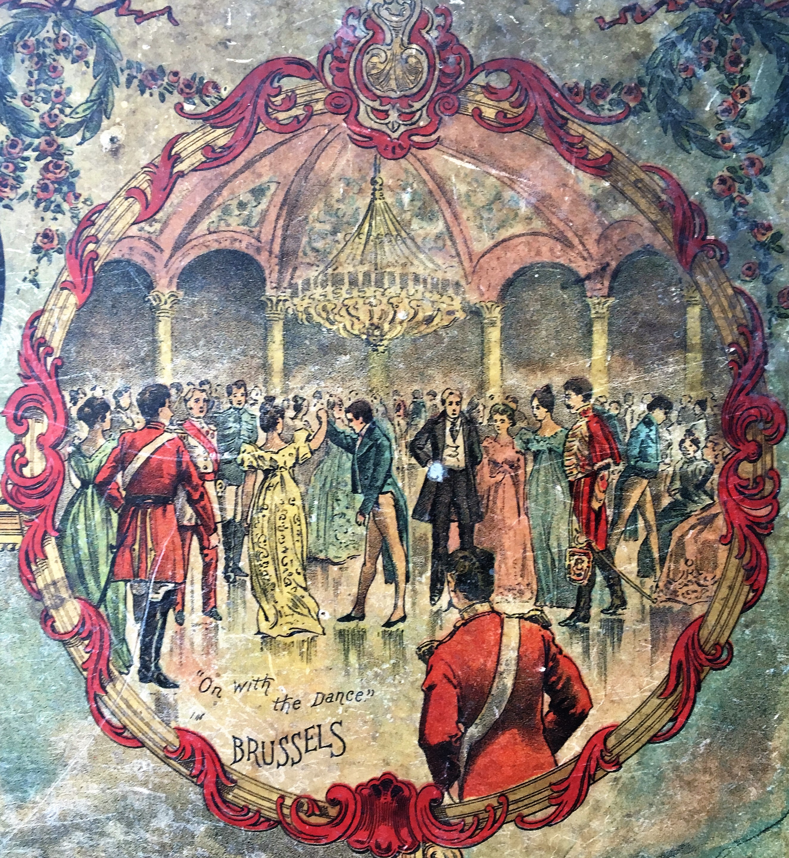 Detail from the Waterloo board showing Brussels and surrounding area