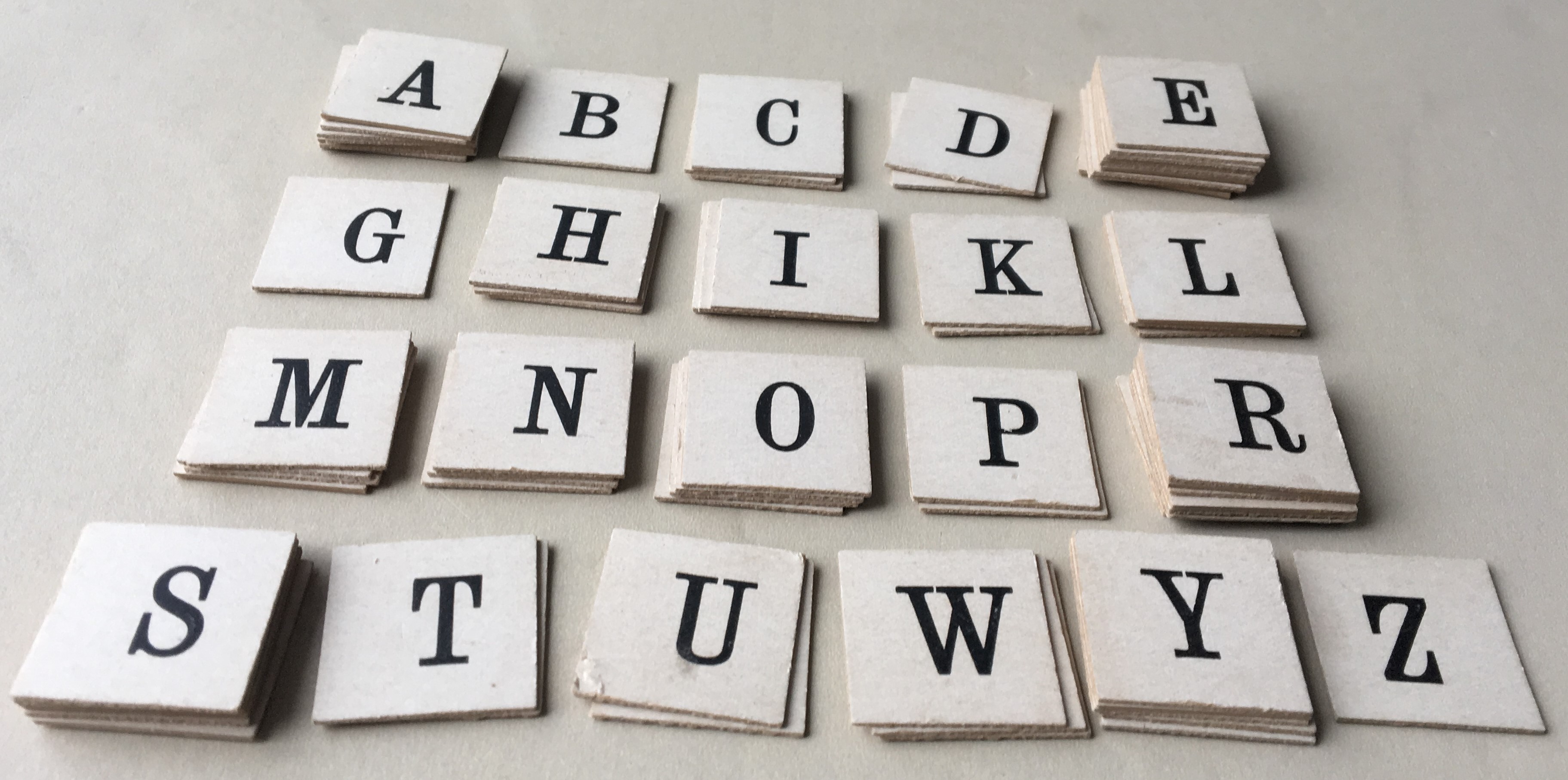 Letter distribution chart from The Dewey Game