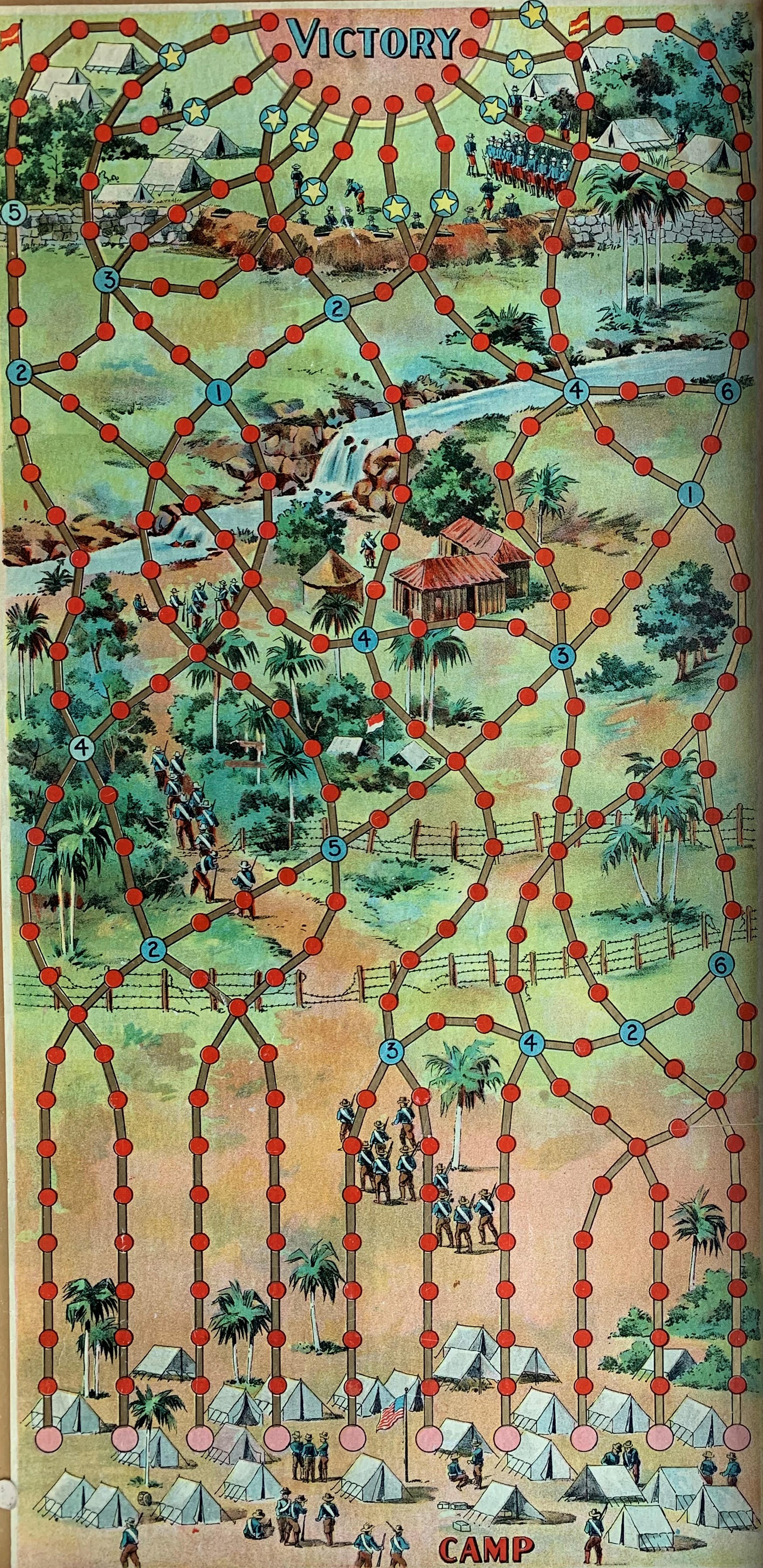 Board for The Rough Riders roll-and-move game