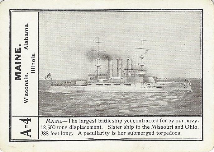 Card from The White Squadron showing the USS Maine