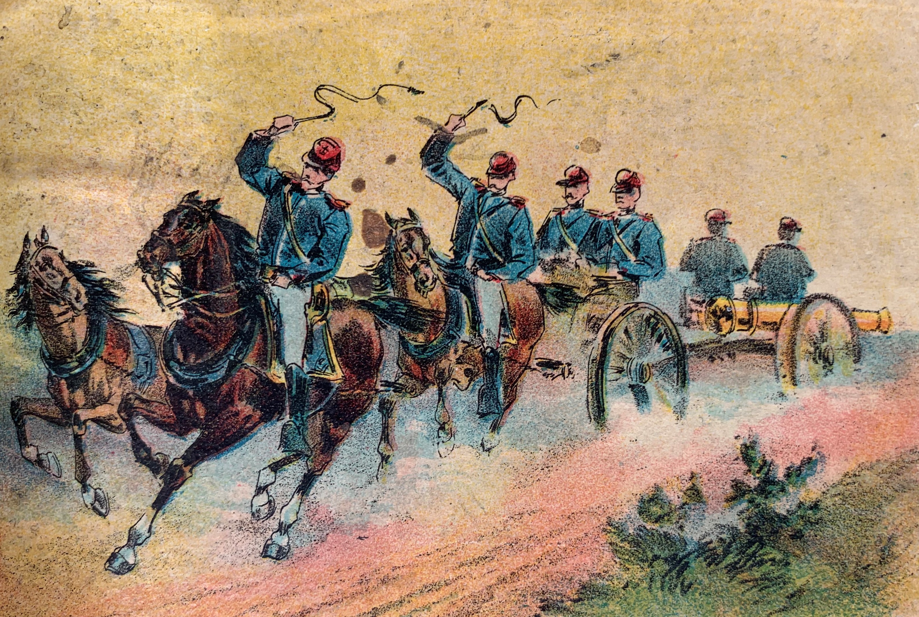 Corner illustration of an artillery train