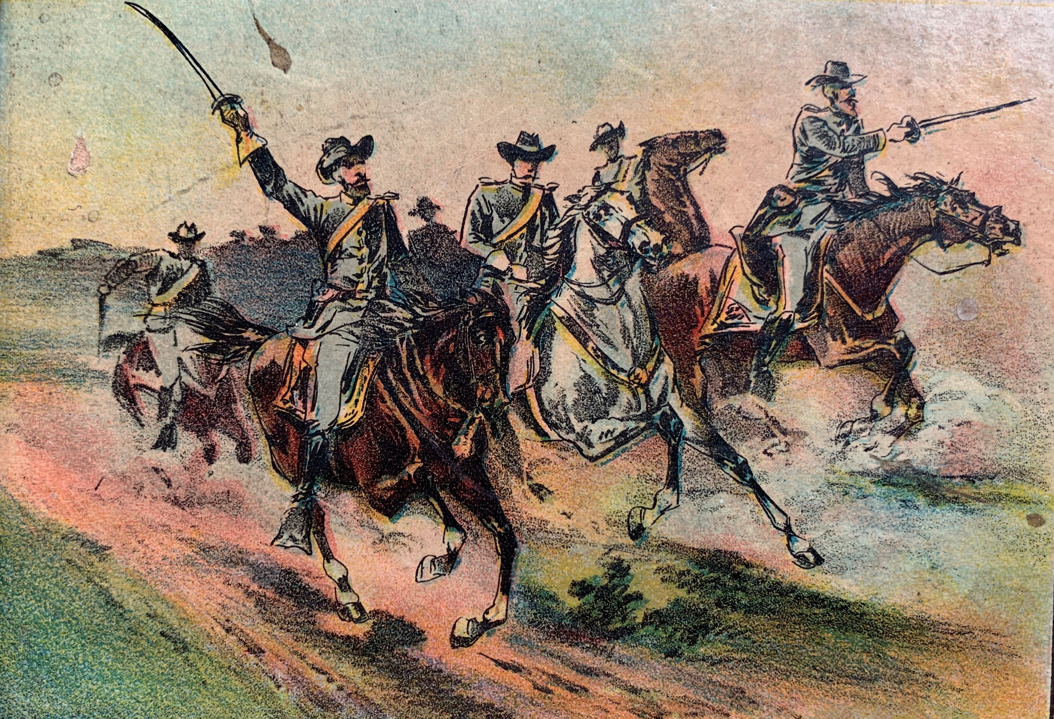 Corner illustration of Confederate cavalry