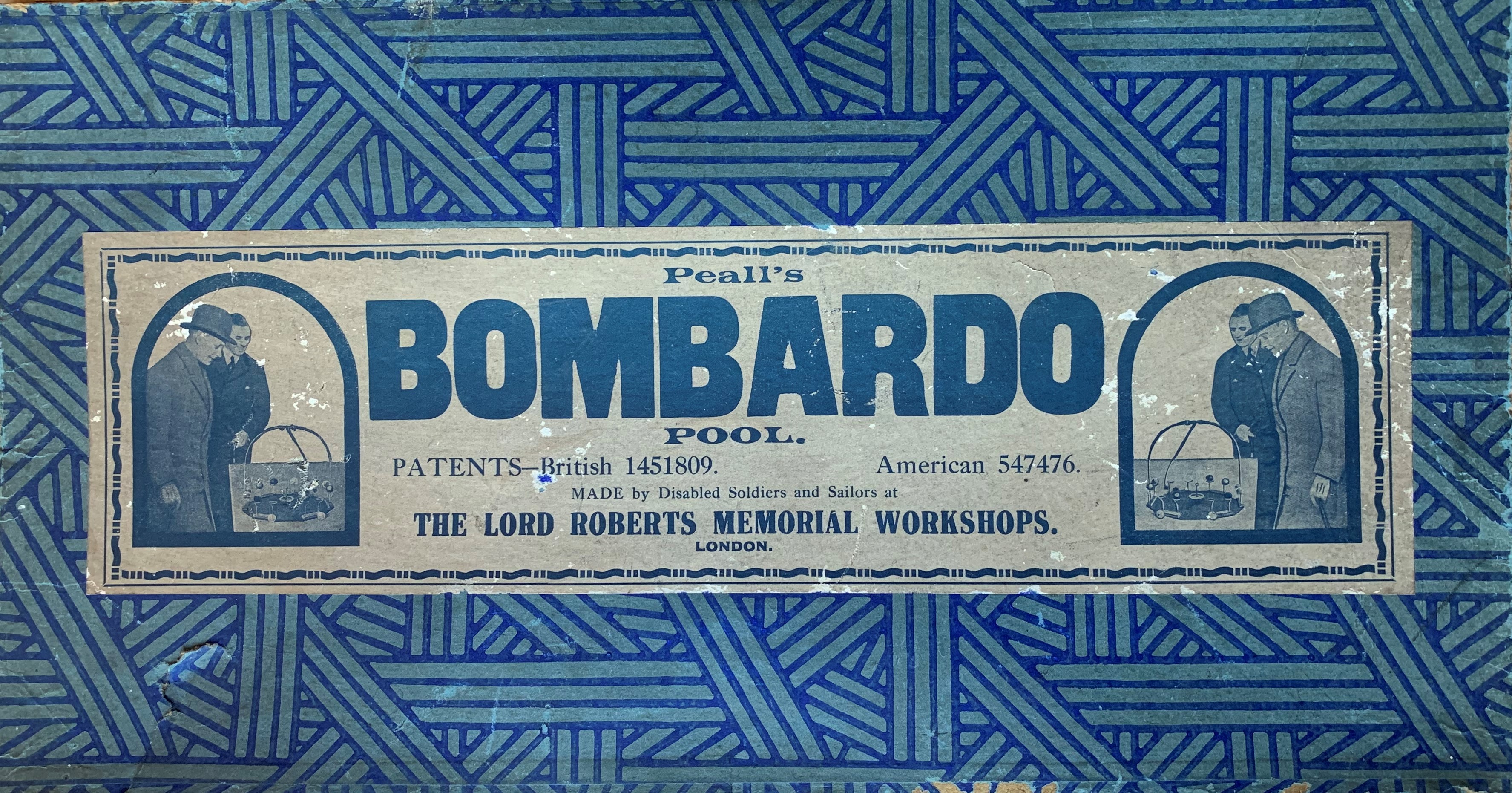 Box cover for Bombardo from the Lord Roberts Memorial Workshops