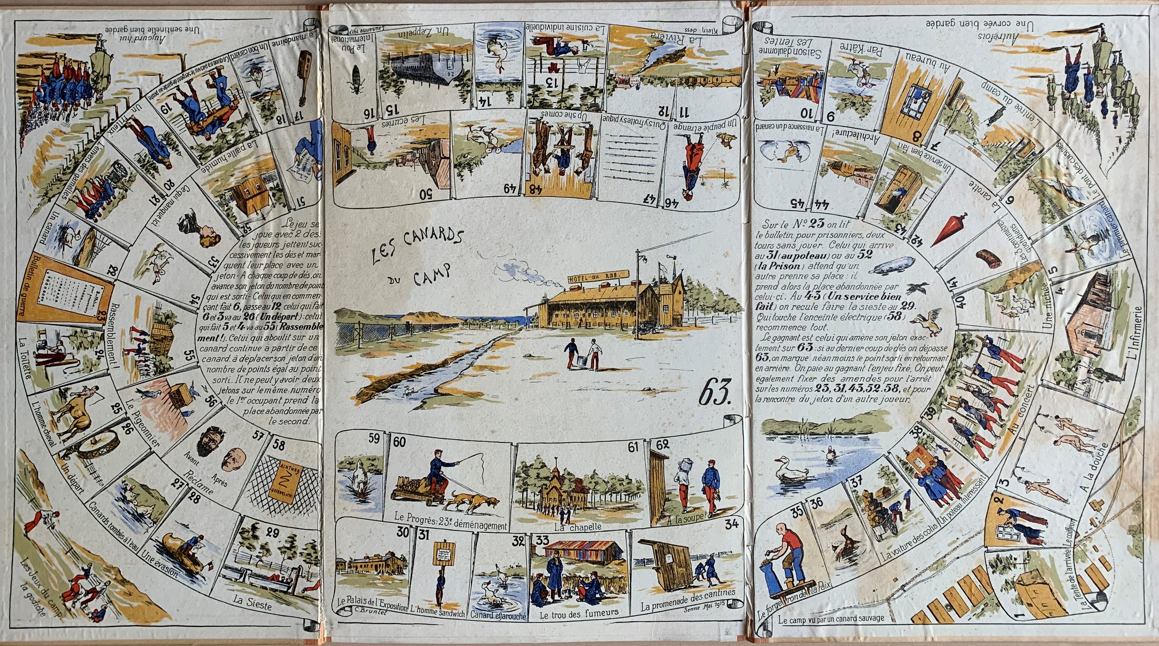 Full game board for Les Canards du Camp