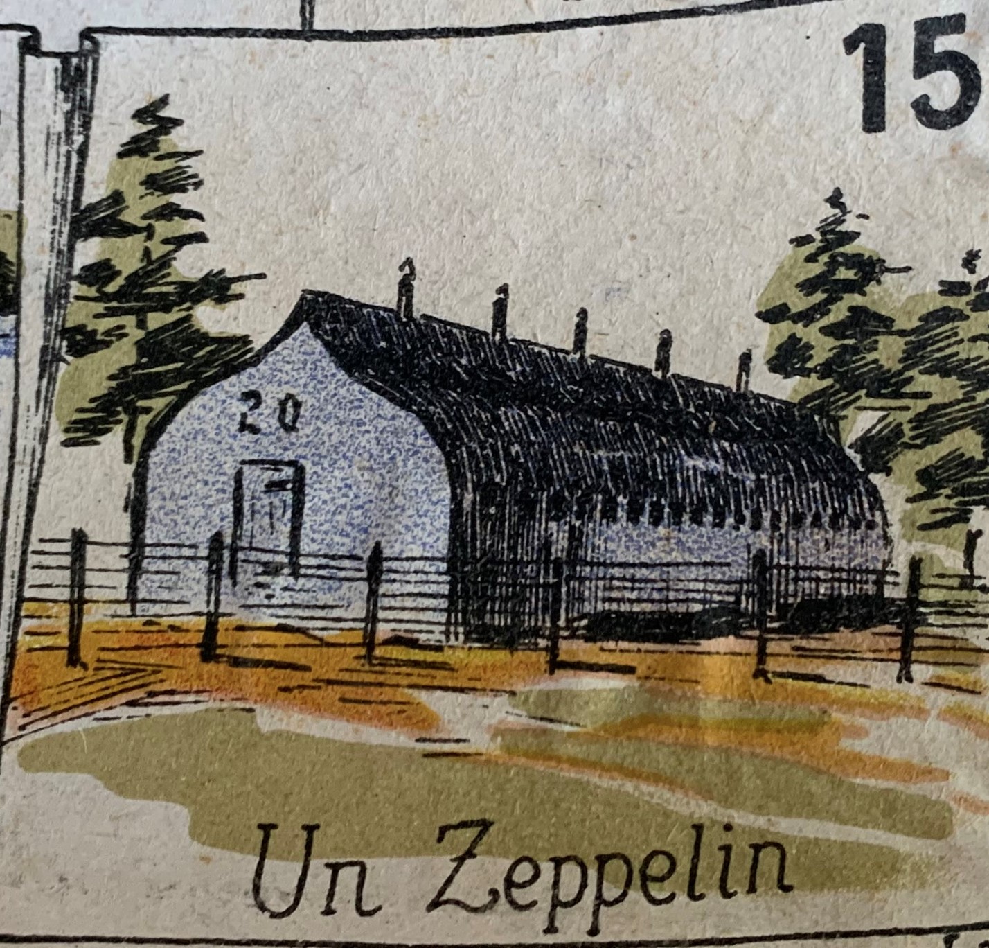 Board illustration of the Zeppelin building for celebrity prisoners