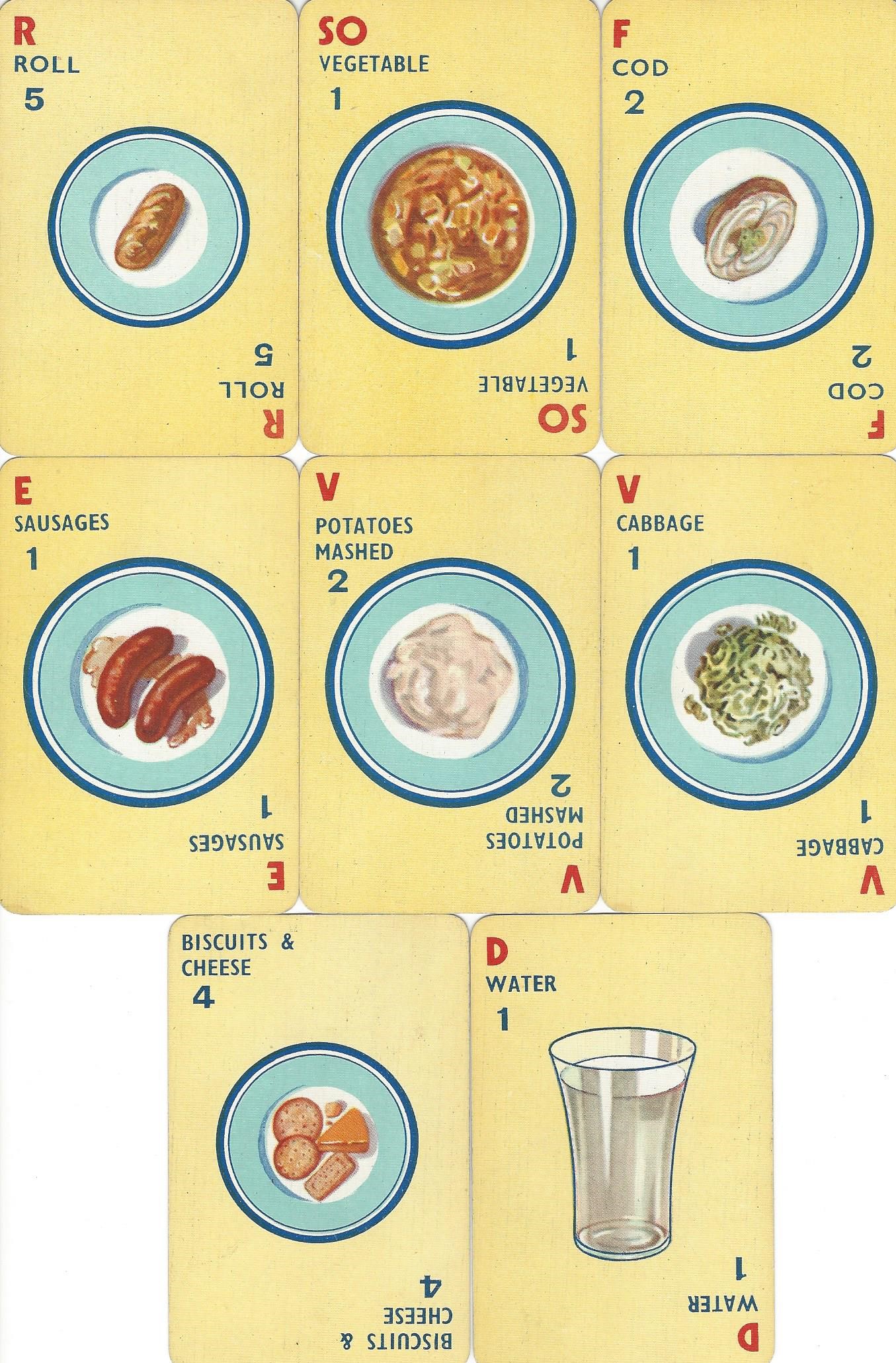 Menuette cards for the lowest scoring realistic meal