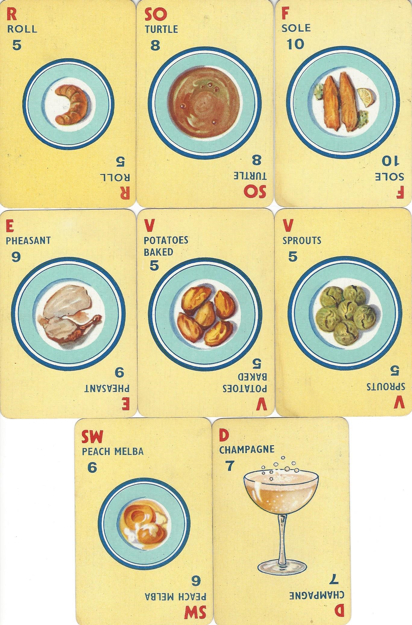 Menuette cards for the most elaborate possible meal