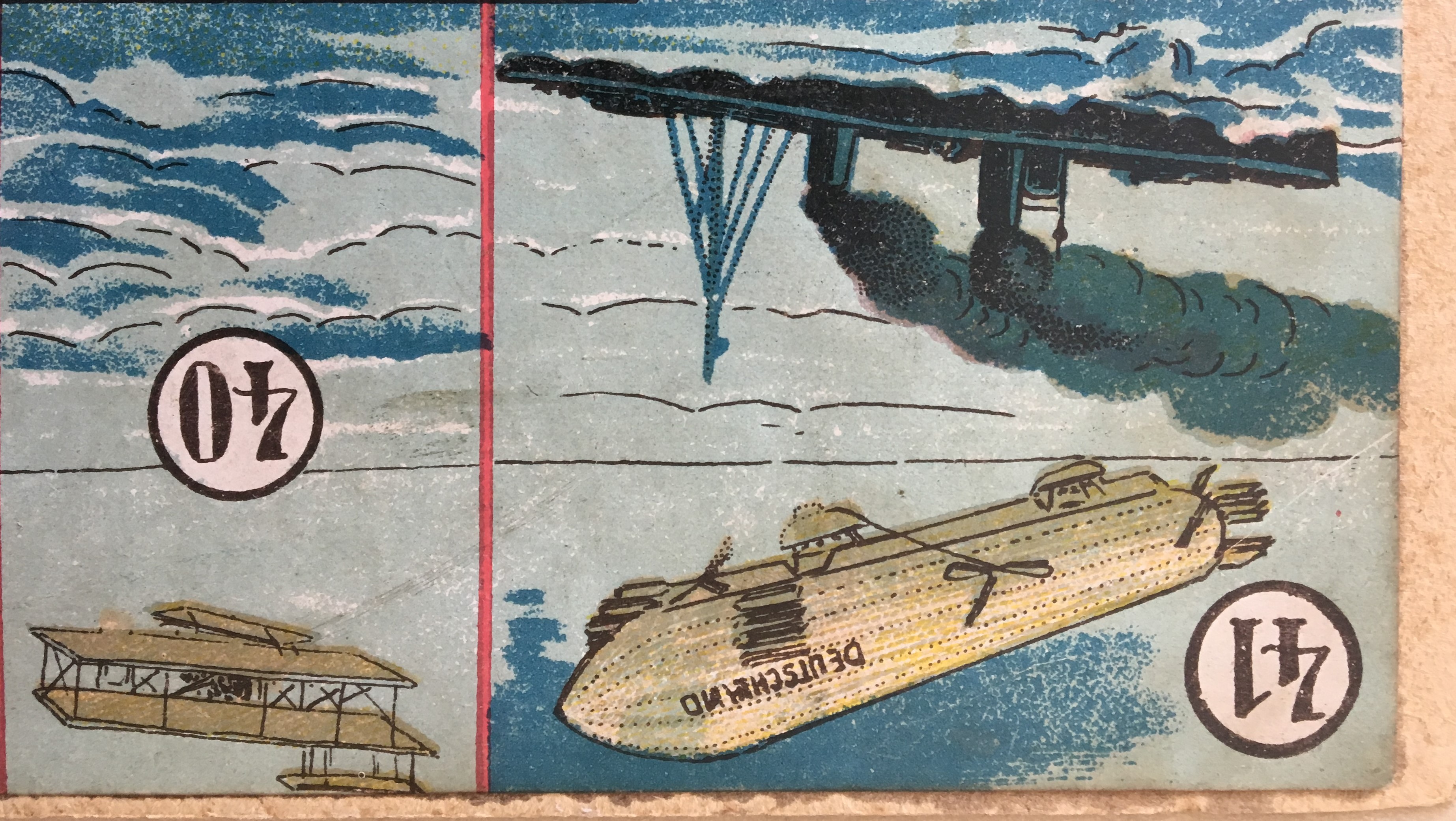 Airship and plane on the Seekrieg board