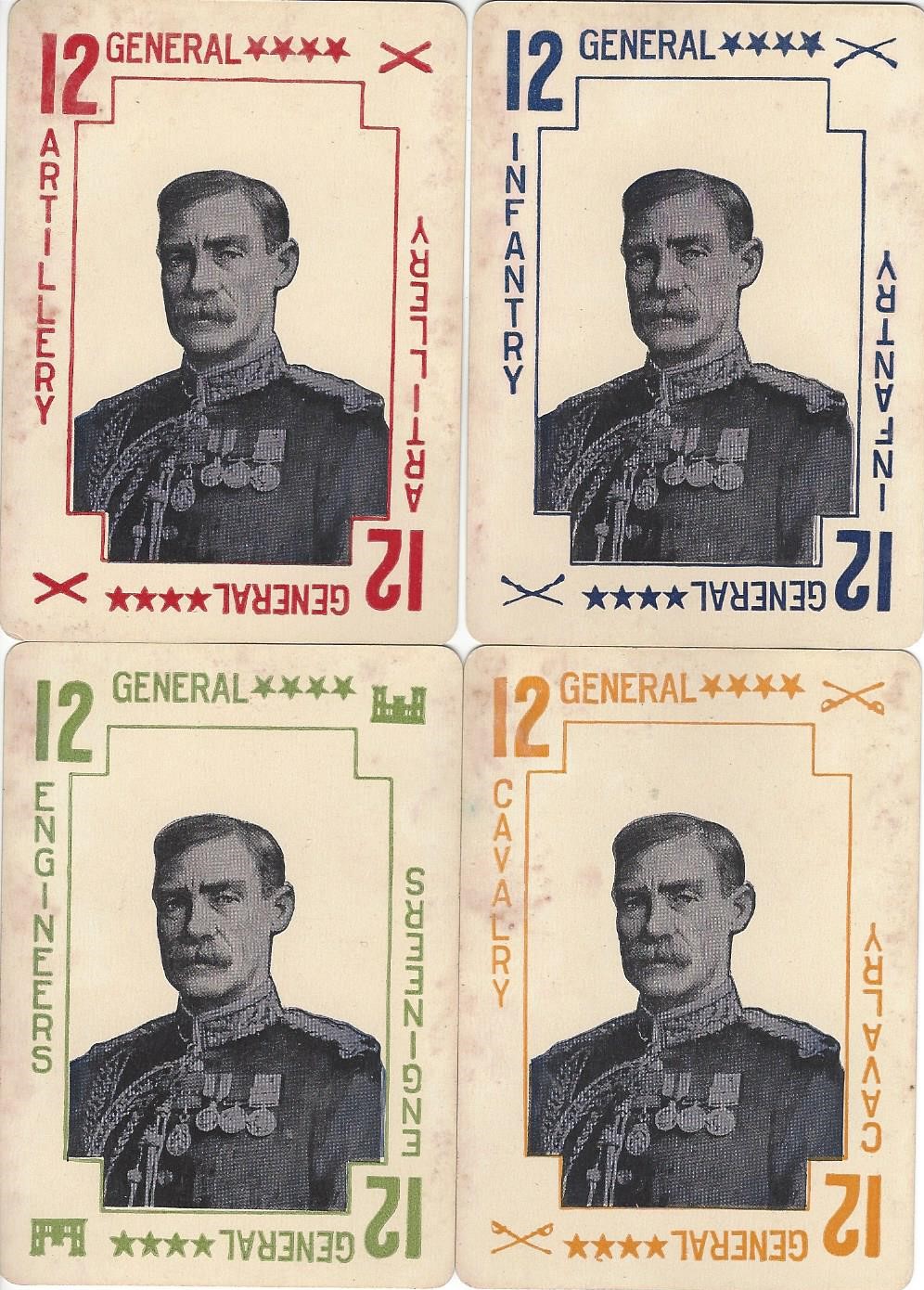 Four-star general cards from The U.S. Army Game