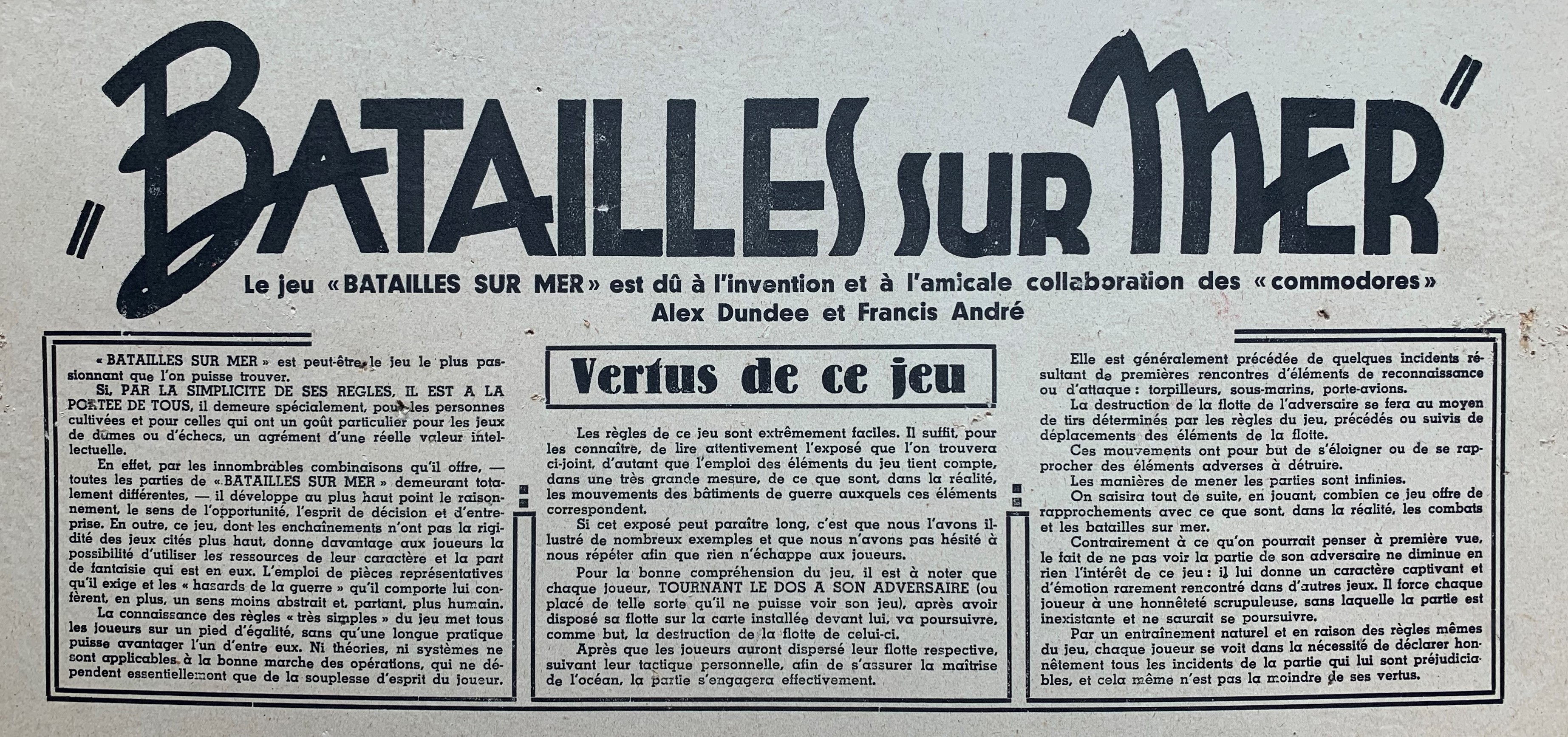 Batailles Summary Rules Inside Box